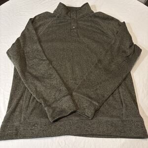 Sonoma Sweater T Shirt Men Size XL Gray Blue Pocket 1/4 Button Up Good For Life